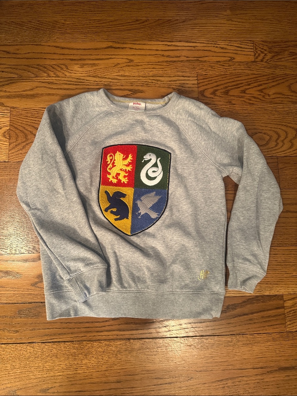 Mini Boden x Harry Potter Crewneck Sweatshirt with Colorful Crest Patch